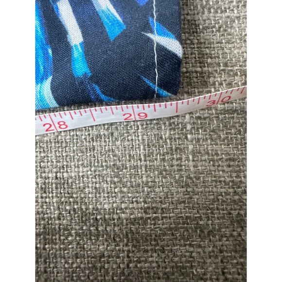 Tropic Goddess Women Large Blue Tropical Leaf Print Cruise Beach Wide-Leg Pants - Picture 7 of 7